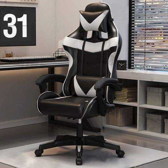 Modern RGB Gaming Chair Comfortable Adjustable Leather with Cooling, Lift Features for PC Computer Office Use