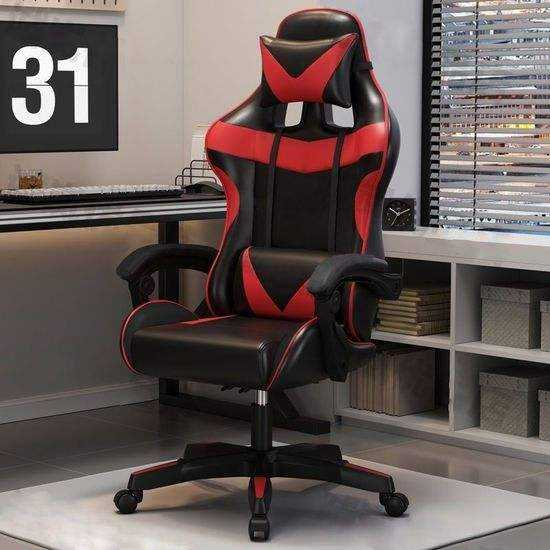 Modern RGB Gaming Chair Comfortable Adjustable Leather with Cooling, Lift Features for PC Computer Office Use
