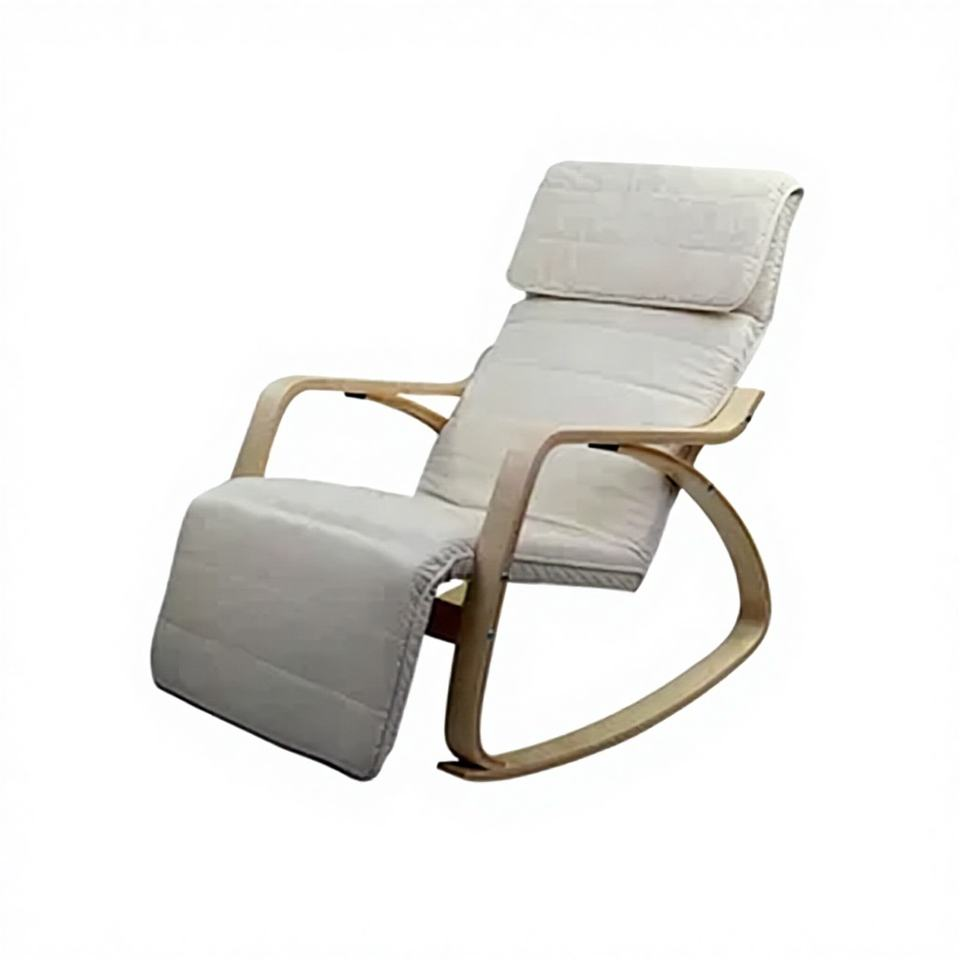 Relaxing Wood Armchair Lounge Rocking Chair for Home Comfortable Furniture for Living Room or Bedroom for Villas