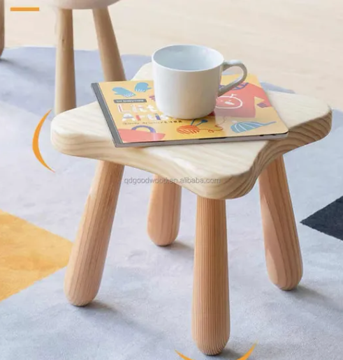 Modern Solid Wood Round Dining Bedroom Safety Chair Set for Kids