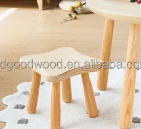 Modern Solid Wood Round Dining Bedroom Safety Chair Set for Kids