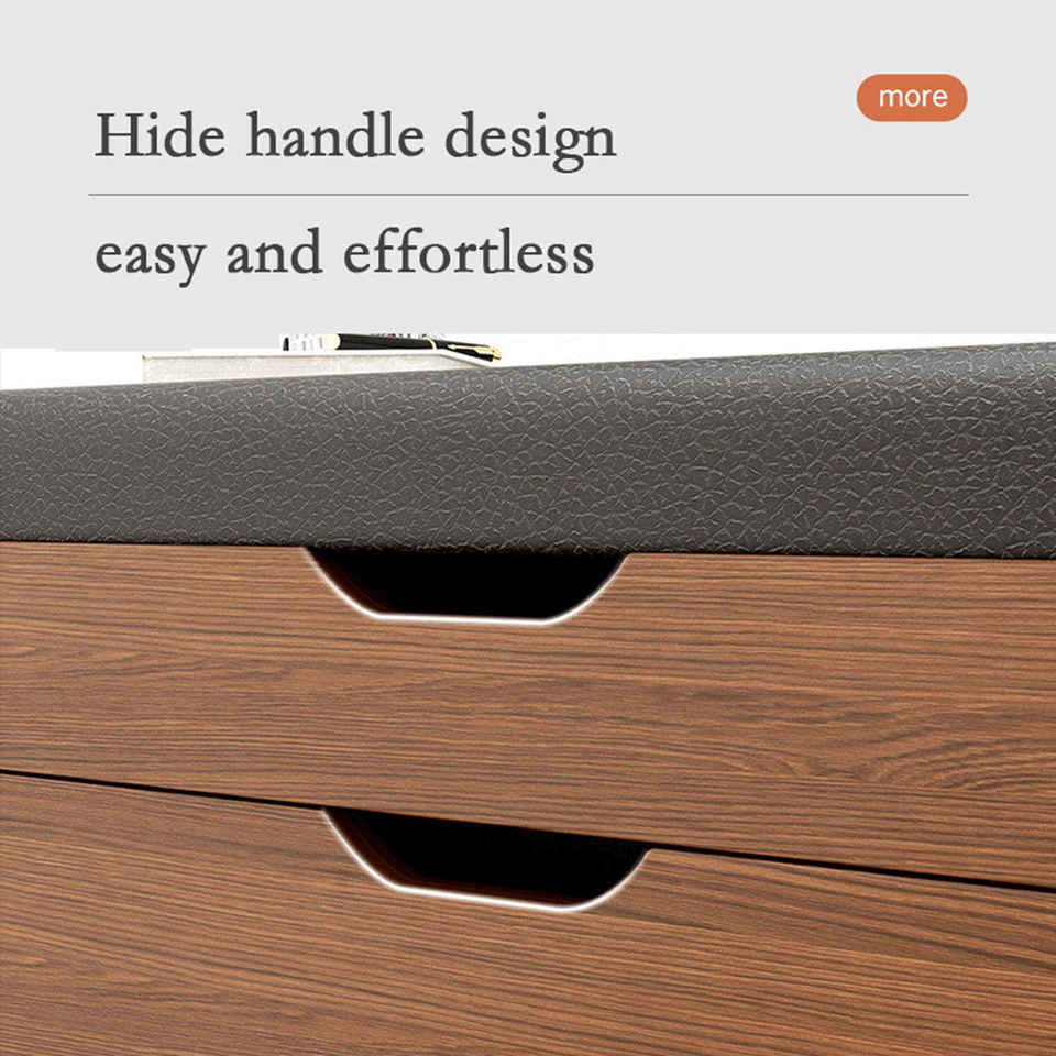 Modern Wooden Flip Shoe Cabinet Soft Padded Seat Storage Organizer Foldable Durable Eco-Friendly Home Furniture Space Saving 3