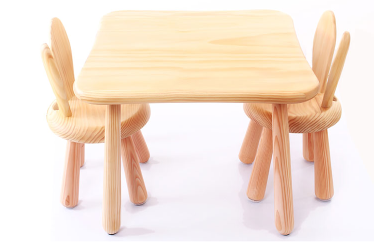 JIAMUJIA Hot Sale Eco-friendly Solid Pine Wooden square Kids' Tables