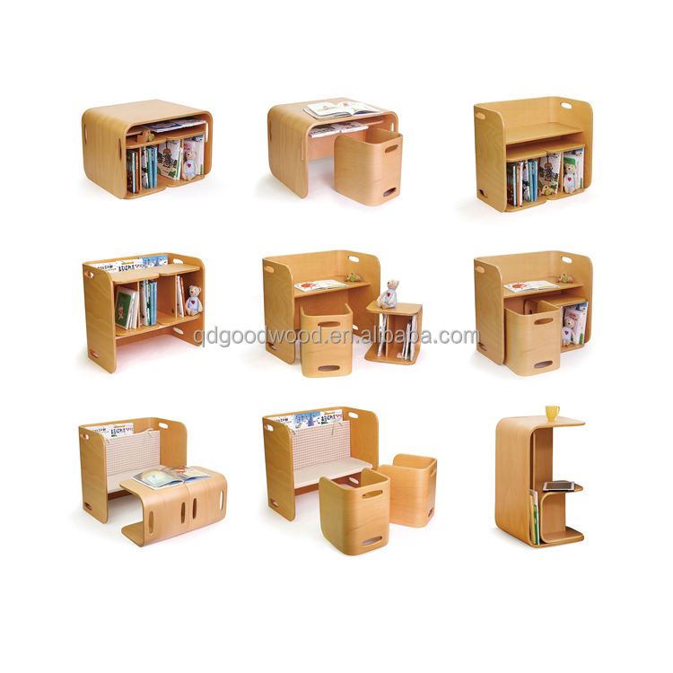 Preschool Montessori Toddler Learning School Modern Custom Wood Multifunctional Furniture Kids Table Chair Sets