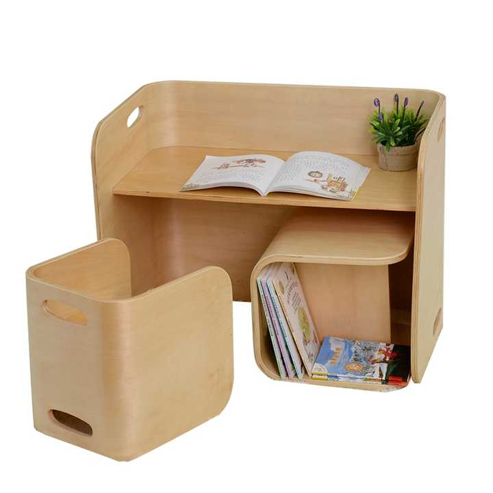 Preschool Montessori Toddler Learning School Modern Custom Wood Multifunctional Furniture Kids Table Chair Sets