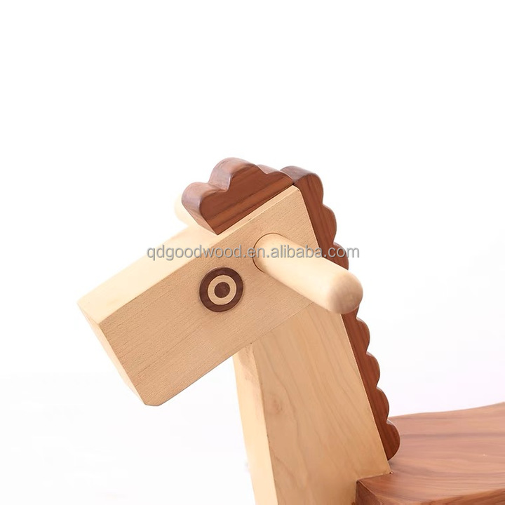 Infant and Toddler Wooden Rocking Trojan Horse Chair Modern Style Living Room Kids Suit Games Holiday Gift for Children