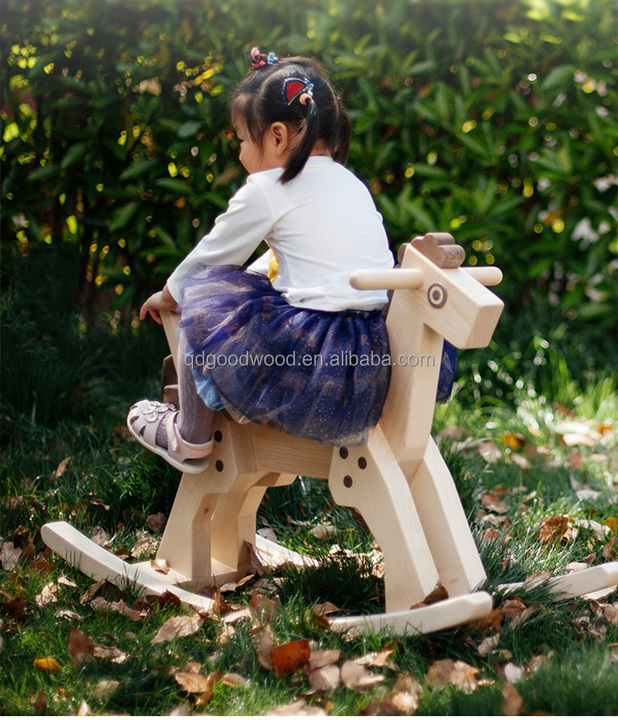 Infant and Toddler Wooden Rocking Trojan Horse Chair Modern Style Living Room Kids Suit Games Holiday Gift for Children