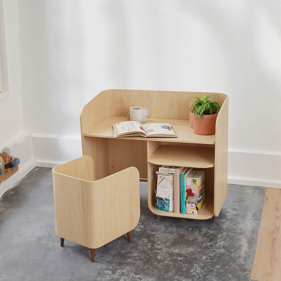 Kids Activity Wooden Learning Desk and Chair Set for Bedroom & Living Room School Children Furniture