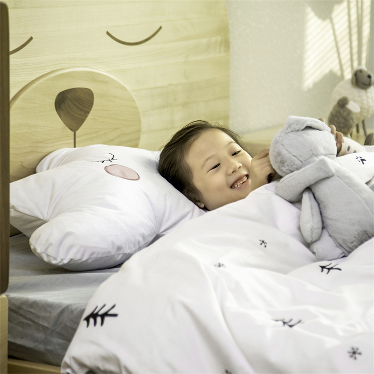 Solid Wood Sofa Frame Beds for Boys Girls Modern Design Oak Teak Customizable Kids Bed for Hotels Hospitals