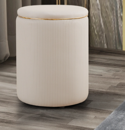 Modern Simple Waterproof Durable Storage Footstool Household Storage Stool for Living Room Bedroom Portable for Hotel Apartment