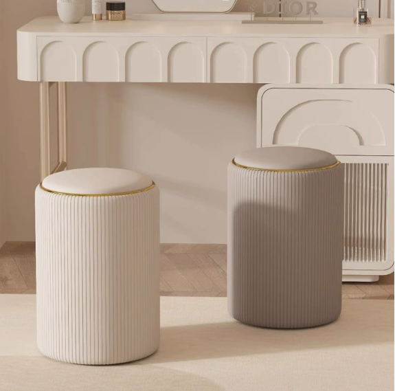 Modern Simple Waterproof Durable Storage Footstool Household Storage Stool for Living Room Bedroom Portable for Hotel Apartment