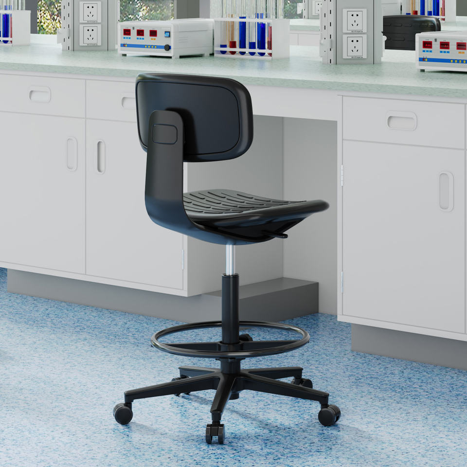 Laboratory Chairs Stainless Steel Polyurethane Plastic Metal Durable Heavy Duty Chemical Resistant Corrosion Proof Lab Stools