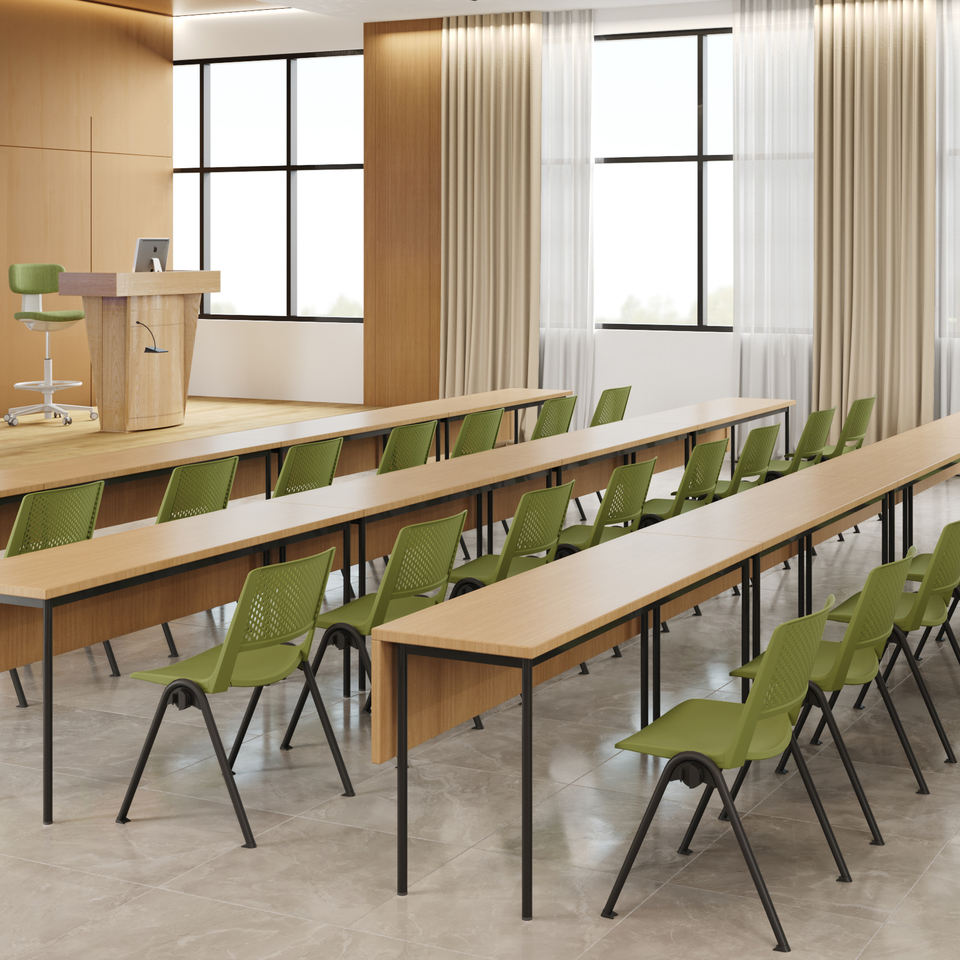 Lumbar Support Durable School Conference Training Chairs for Classroom Office Ergonomic Stackable Plastic Meeting Chair