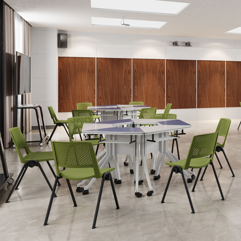 Lumbar Support Durable School Conference Training Chairs for Classroom Office Ergonomic Stackable Plastic Meeting Chair