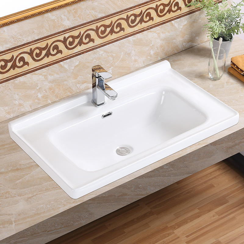 Chaozhou Factory Direct Ceramic Counter Top Bathroom Cabinet Basin Modern Design Single-Hole Faucet Mount High Quality at Price