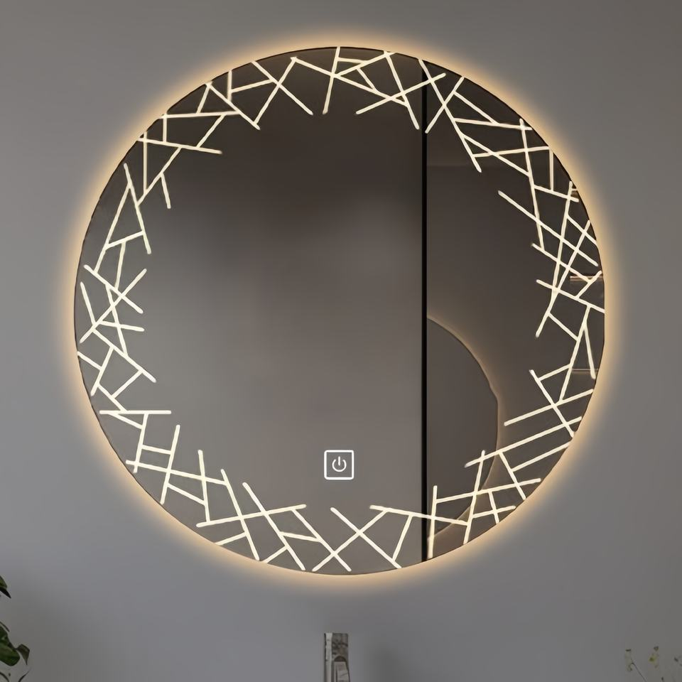 LED Whole Sell Smart Mirror with Illuminated Design Modern Round Frameless Adjustable Lighting for Home & Hotel