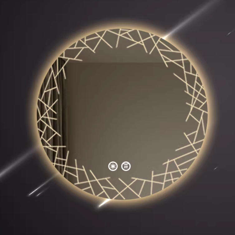 LED Whole Sell Smart Mirror with Illuminated Design Modern Round Frameless Adjustable Lighting for Home & Hotel