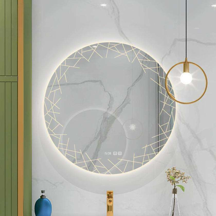 LED Whole Sell Smart Mirror with Illuminated Design Modern Round Frameless Adjustable Lighting for Home & Hotel