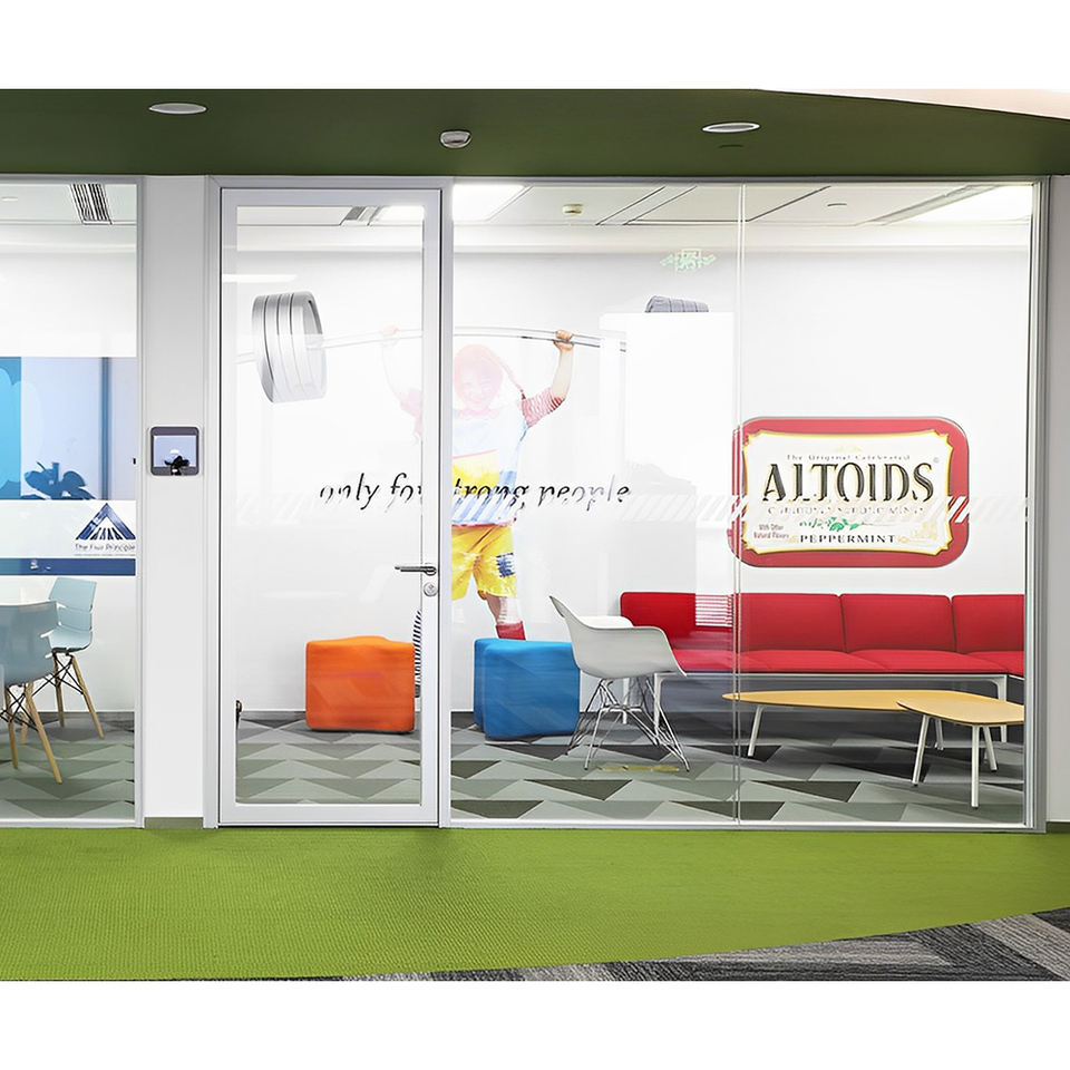 Modern Aluminum Frame Tempered Glass Partition Wall Single/Double Glazing Eco-Friendly Modular Design for Home Office