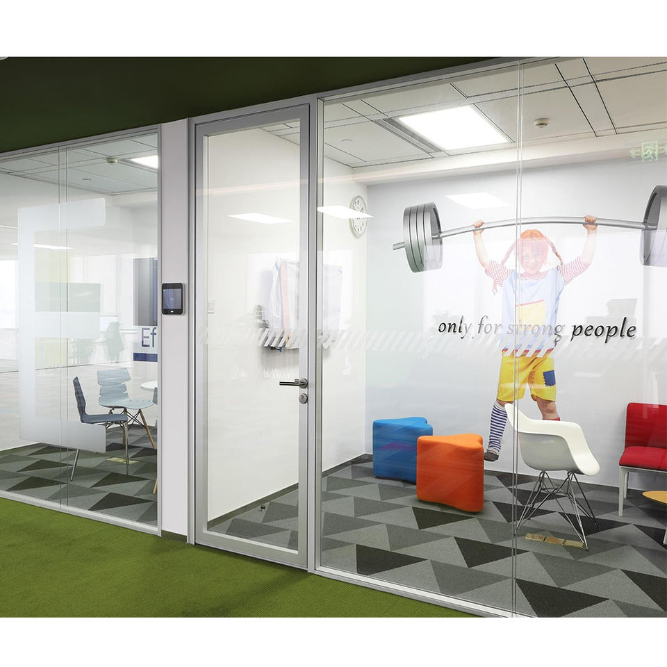 Modern Aluminum Frame Tempered Glass Partition Wall Single/Double Glazing Eco-Friendly Modular Design for Home Office