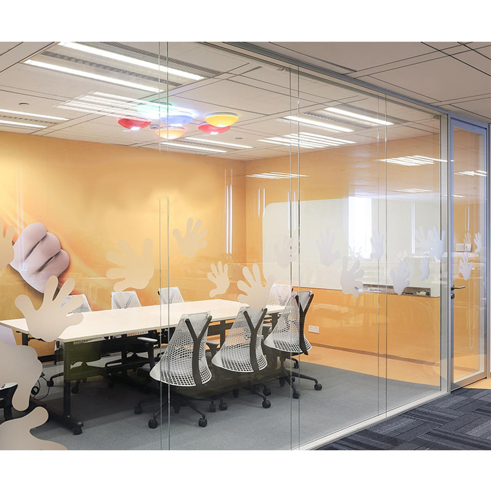 Modern Aluminum Frame Tempered Glass Partition Wall Single/Double Glazing Eco-Friendly Modular Design for Home Office
