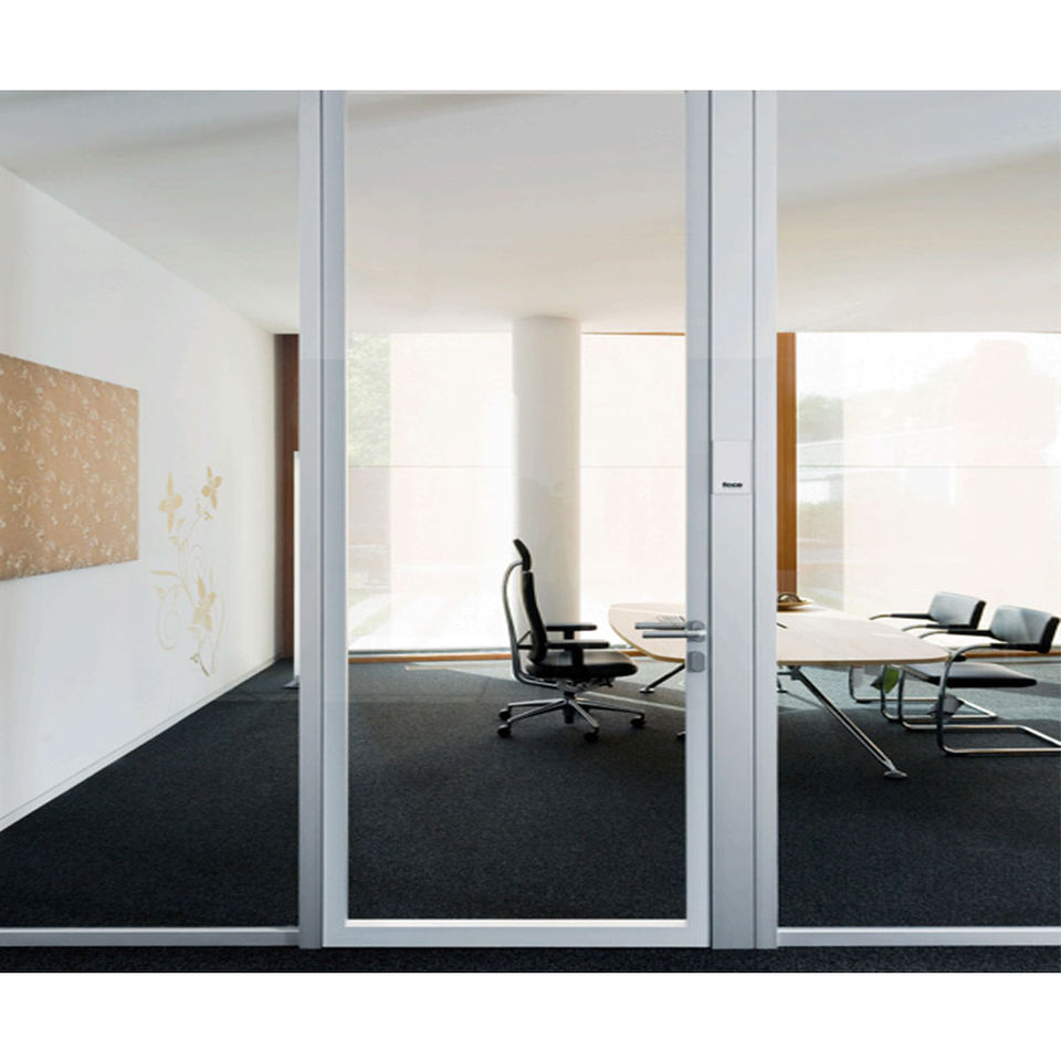 High Quality Single Glass Office Partition Wall Aluminium Modern Curve Design Adjustable for Home Office Hospital & School Use