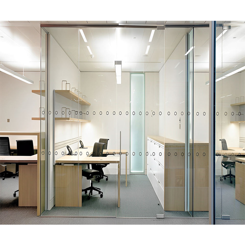 High Quality Single Glass Office Partition Wall Aluminium Modern Curve Design Adjustable for Home Office Hospital & School Use