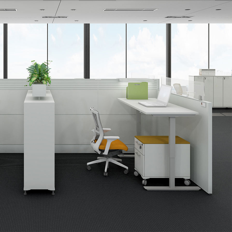 Modern Modular Office Workstation Commercial Furniture Table Desk Set in Stylish Cubicle Style for Home Office or Hospital Use