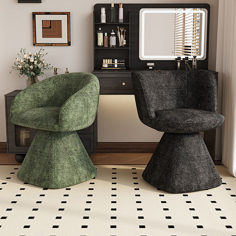 Antique Makeup Chair Advanced Sense Modern Simple Cream Style Dressing Stool Bedroom Rotatable Backrest Nail Stool Stainless