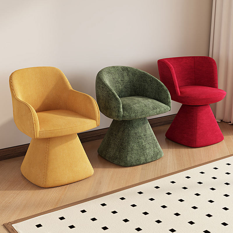 Antique Makeup Chair Advanced Sense Modern Simple Cream Style Dressing Stool Bedroom Rotatable Backrest Nail Stool Stainless