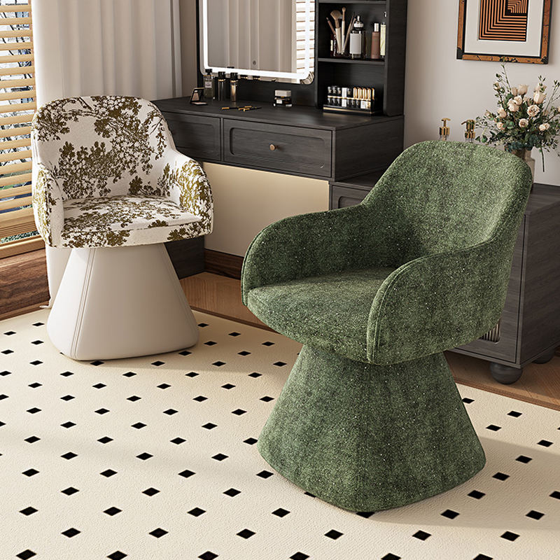 Antique Makeup Chair Advanced Sense Modern Simple Cream Style Dressing Stool Bedroom Rotatable Backrest Nail Stool Stainless