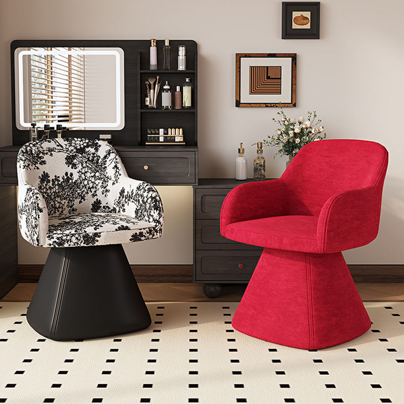 Antique Makeup Chair Advanced Sense Modern Simple Cream Style Dressing Stool Bedroom Rotatable Backrest Nail Stool Stainless