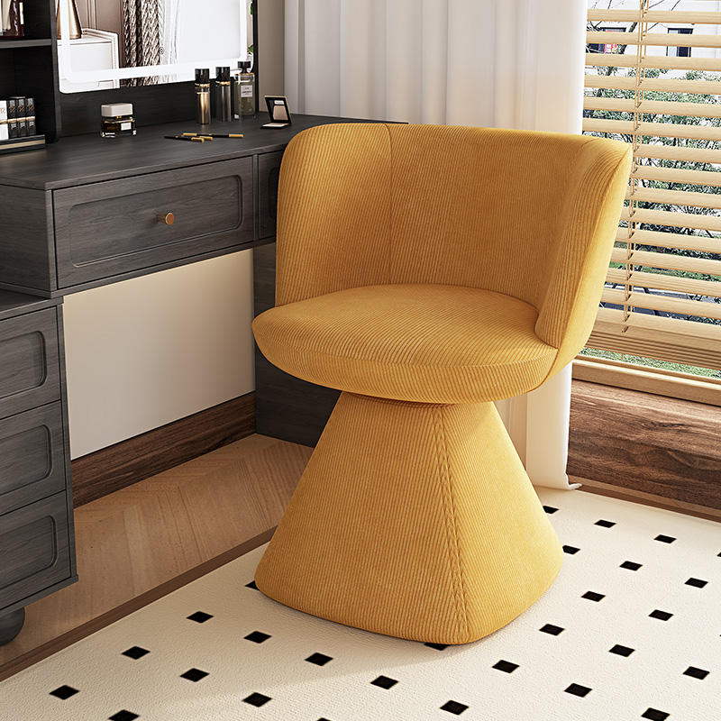 Antique Makeup Chair Advanced Sense Modern Simple Cream Style Dressing Stool Bedroom Rotatable Backrest Nail Stool Stainless