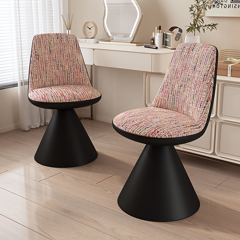 Light Luxury Small for Style Bedroom Dressing Table Makeup Stool Rotatable Backrest Advanced Sense Fabric Nail Art Chair