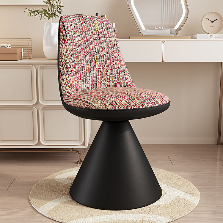 Light Luxury Small for Style Bedroom Dressing Table Makeup Stool Rotatable Backrest Advanced Sense Fabric Nail Art Chair