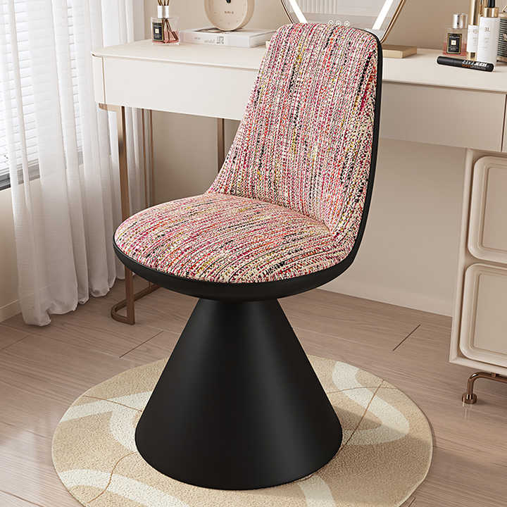 Light Luxury Small for Style Bedroom Dressing Table Makeup Stool Rotatable Backrest Advanced Sense Fabric Nail Art Chair