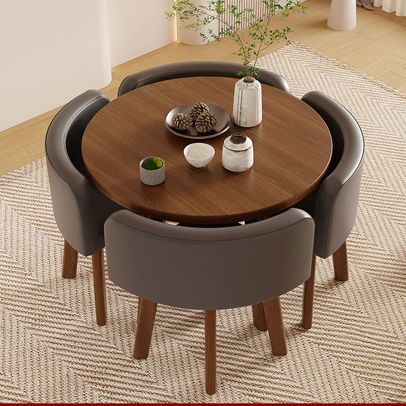 Dining Table and Chairs Leather Wood Modern Nordic Office Side Furniture Dinning Hotel Restaurant Room Chairs Dining Table Sets