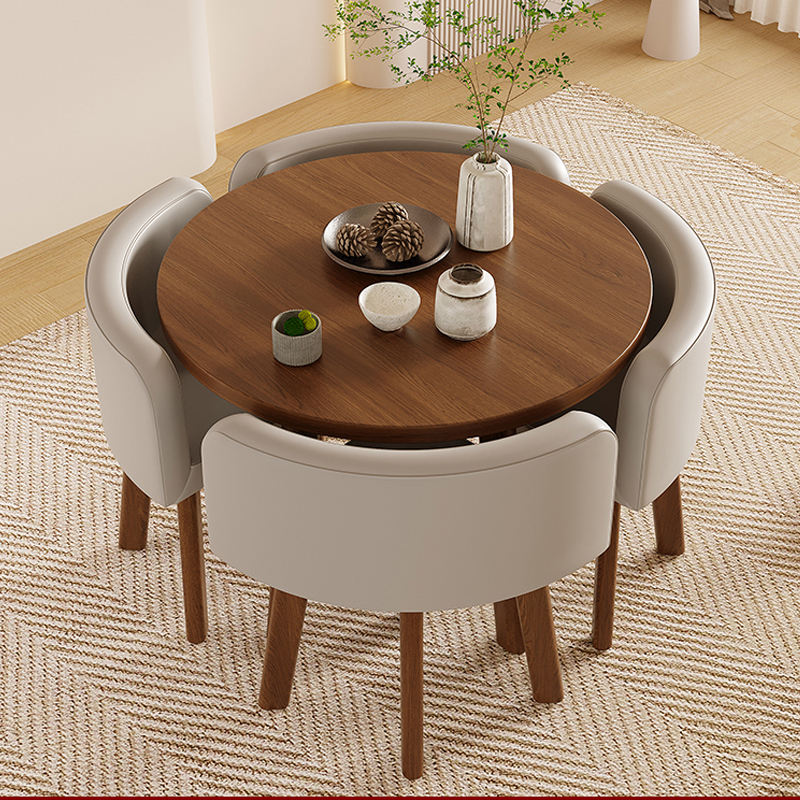 Dining Table and Chairs Leather Wood Modern Nordic Office Side Furniture Dinning Hotel Restaurant Room Chairs Dining Table Sets