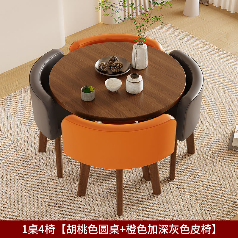 Dining Table and Chairs Leather Wood Modern Nordic Office Side Furniture Dinning Hotel Restaurant Room Chairs Dining Table Sets