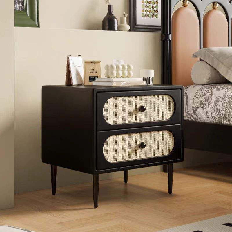 2025 New Retro Small Rattan Cabinet Simple Modern European Style for Bedroom Home Living Room Bedside Storage Middle European