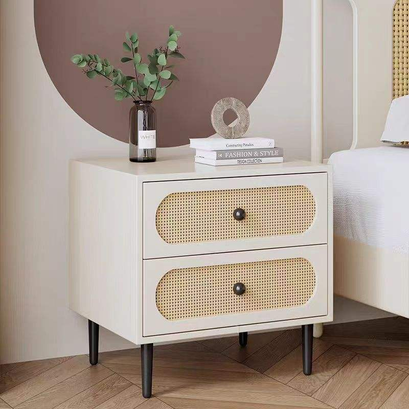 2025 New Retro Small Rattan Cabinet Simple Modern European Style for Bedroom Home Living Room Bedside Storage Middle European