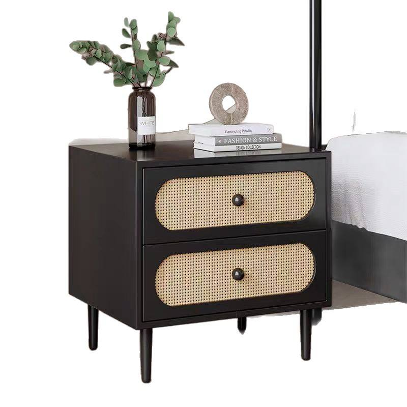 2025 New Retro Small Rattan Cabinet Simple Modern European Style for Bedroom Home Living Room Bedside Storage Middle European