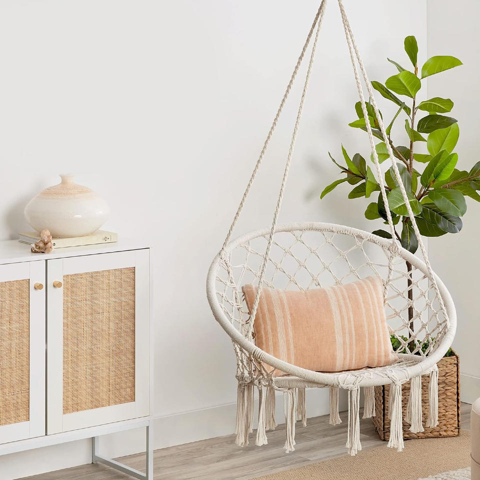 Factory Sales Indoor and Outdoor Hand-woven Cotton Hammock Swing Half Surround Camping Patio Swing