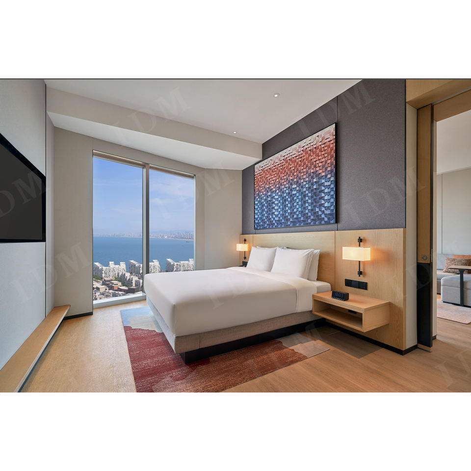 IDM Luxury Modern Solid Wood Hotel Bedroom Sets with Customized Sizes 3-5 Year Warranty for 3-5 Star Hotels Apartments Villas
