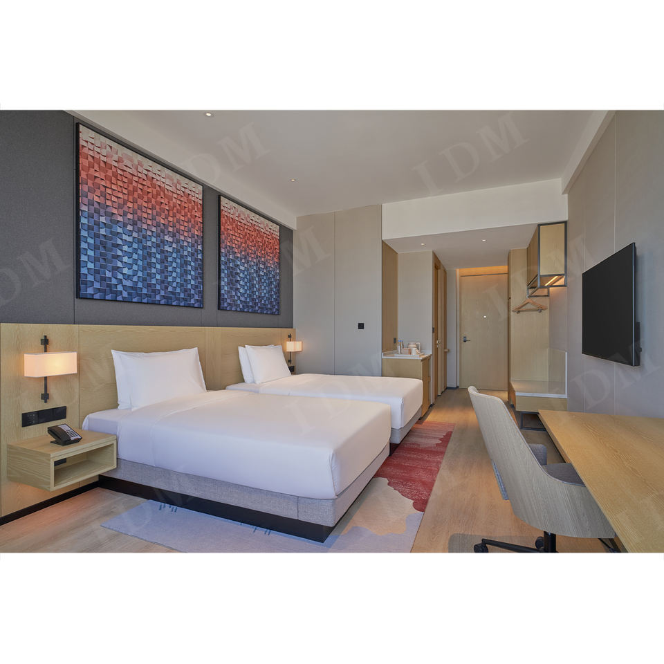 IDM Luxury Modern Solid Wood Hotel Bedroom Sets with Customized Sizes 3-5 Year Warranty for 3-5 Star Hotels Apartments Villas
