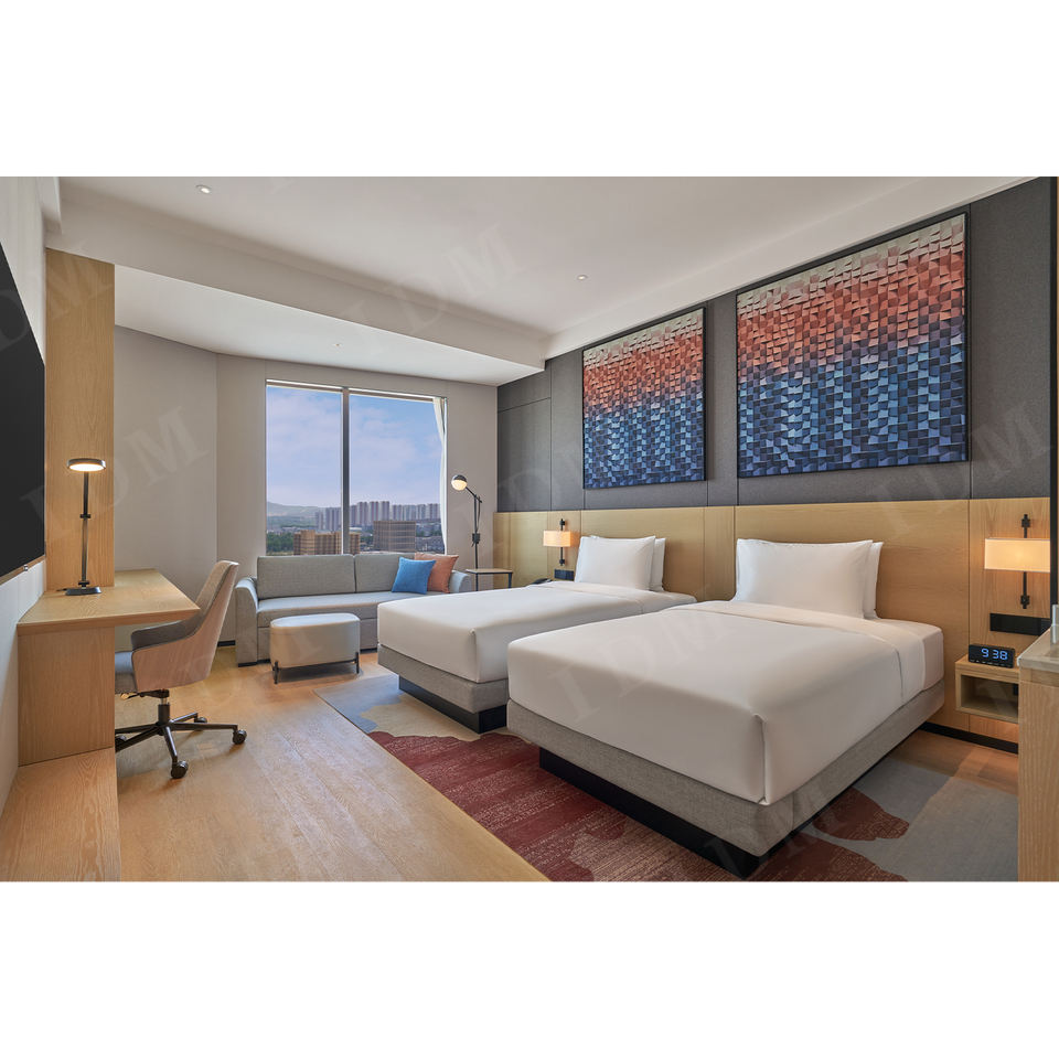 IDM Luxury Modern Solid Wood Hotel Bedroom Sets with Customized Sizes 3-5 Year Warranty for 3-5 Star Hotels Apartments Villas