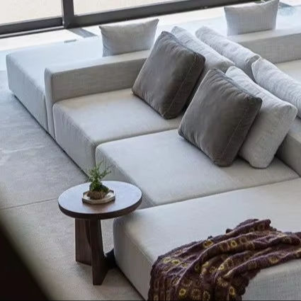 Traditional Gray Tufted Modular Sectional Sofa Fabric Leather Combo Couch Living Room Home Theater Family Lounge High Grade Set