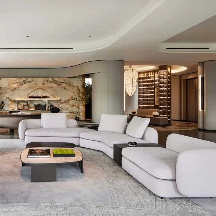 White Salas l Shaped Sofas for Home Luxury Sectional Modular Live Room Itailan Fabric Sofa Set Furniture Couch Living Room Sofas