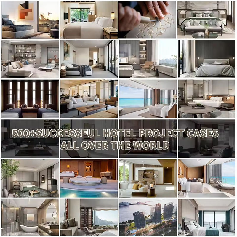 Modern Industrial Solid Bamboo Dining Table and Chair Set Foldable Extendable Cream Rock Plate Black Hotel Furniture