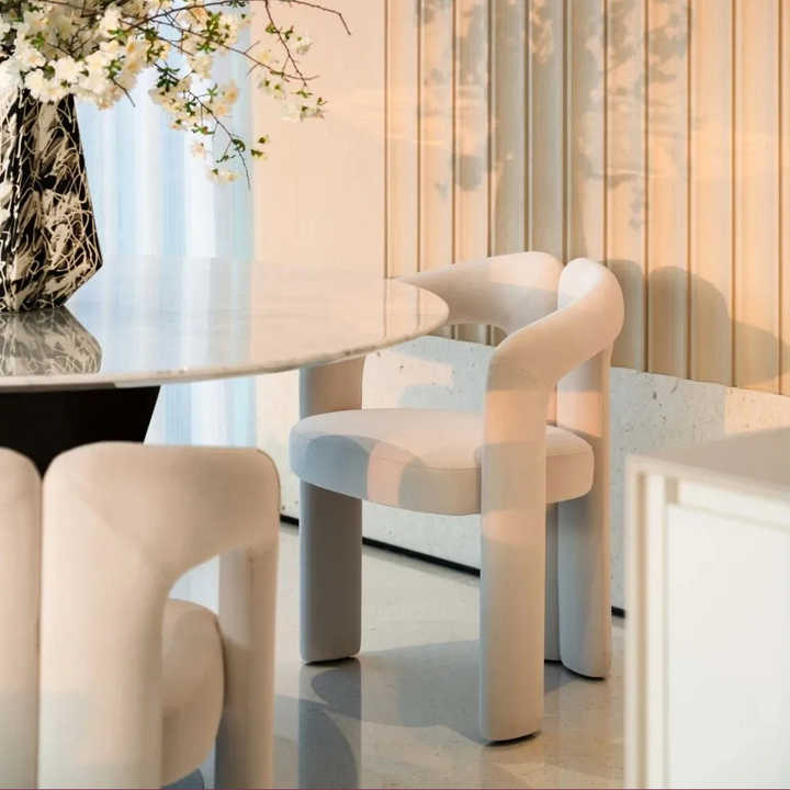 RELA Mid Century Luxury Contemporary Industrial Wooden Faux Leather Upholstered Dining Chair for Hotel 3-5 Star Restaurants